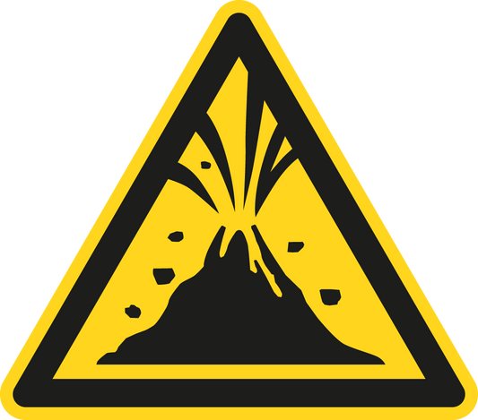 Warnschild - Warnung vor aktivem Vulkangebiet