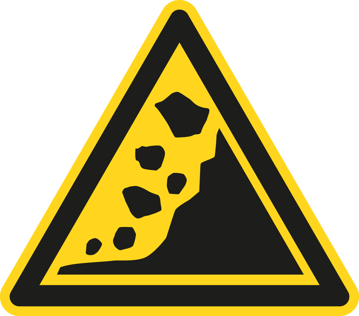 Warnschild - Warnung vor Erdrutschgebiet