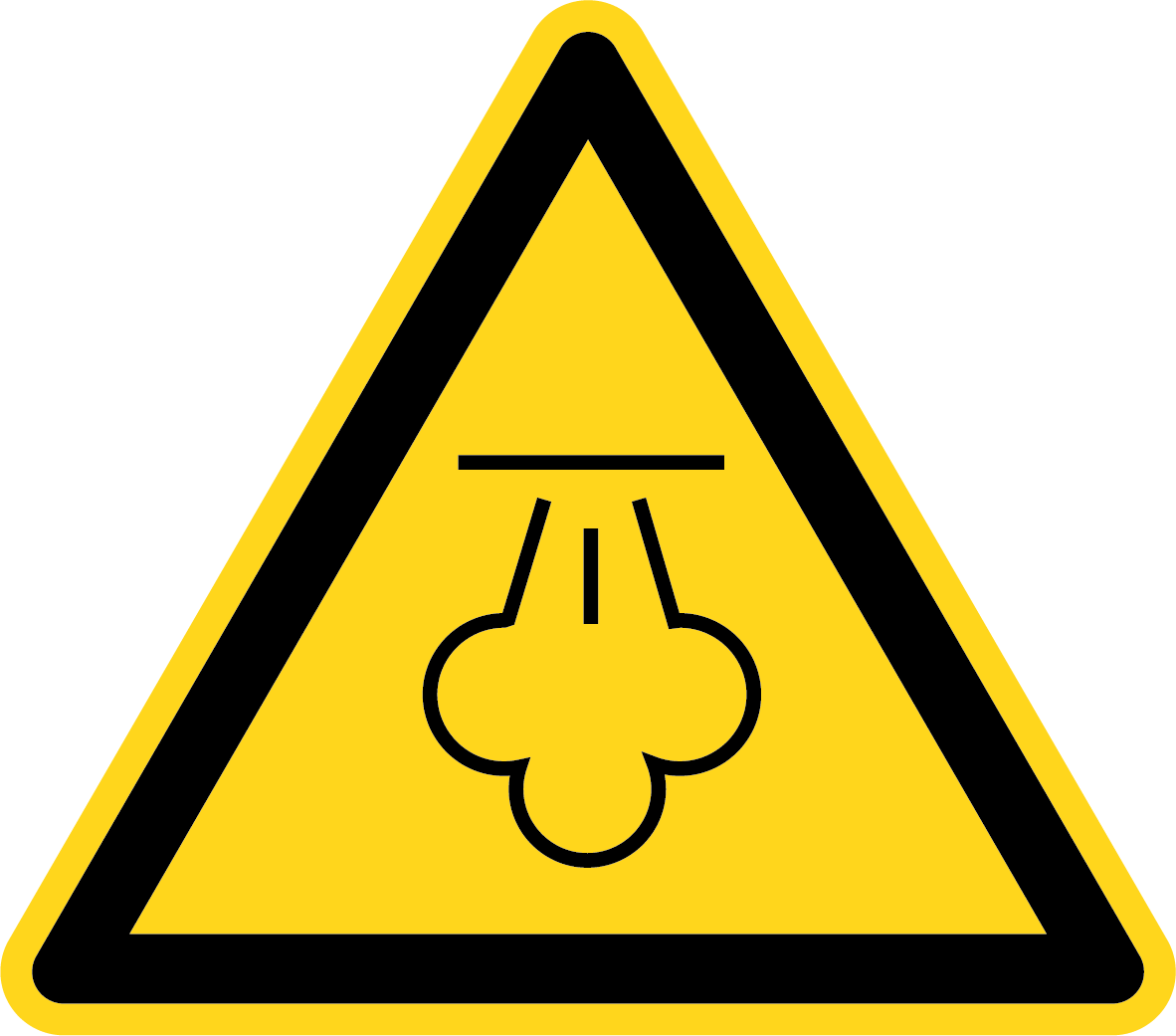 Warnschild - Warnung vor heißem Dampf