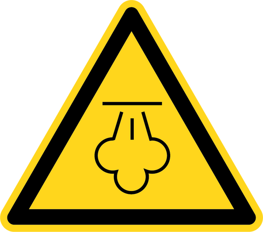 Warnschild - Warnung vor heißem Dampf