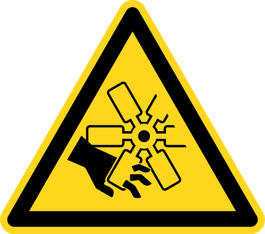 Warnschild - Warnung vor beweglichen Klingen