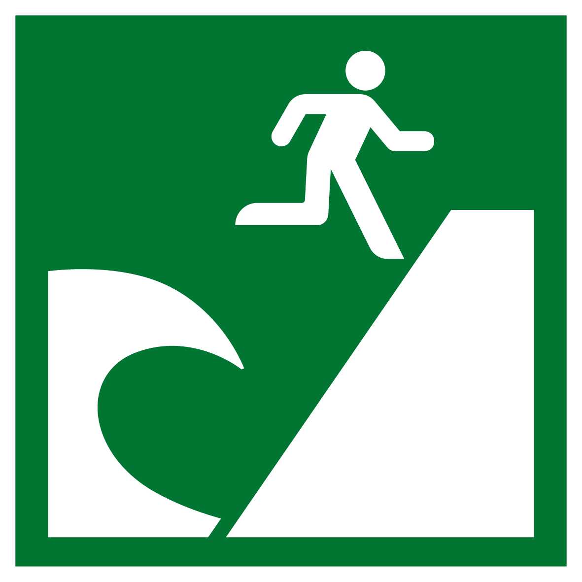 Rettungs- & Fluchtwegschild - Tsunami Evakuierungsfläche