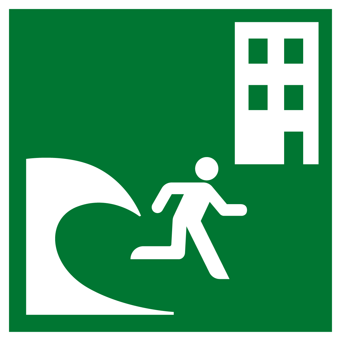 Rettungs- & Fluchtwegschild - Tsunami Evakuierungsfläche