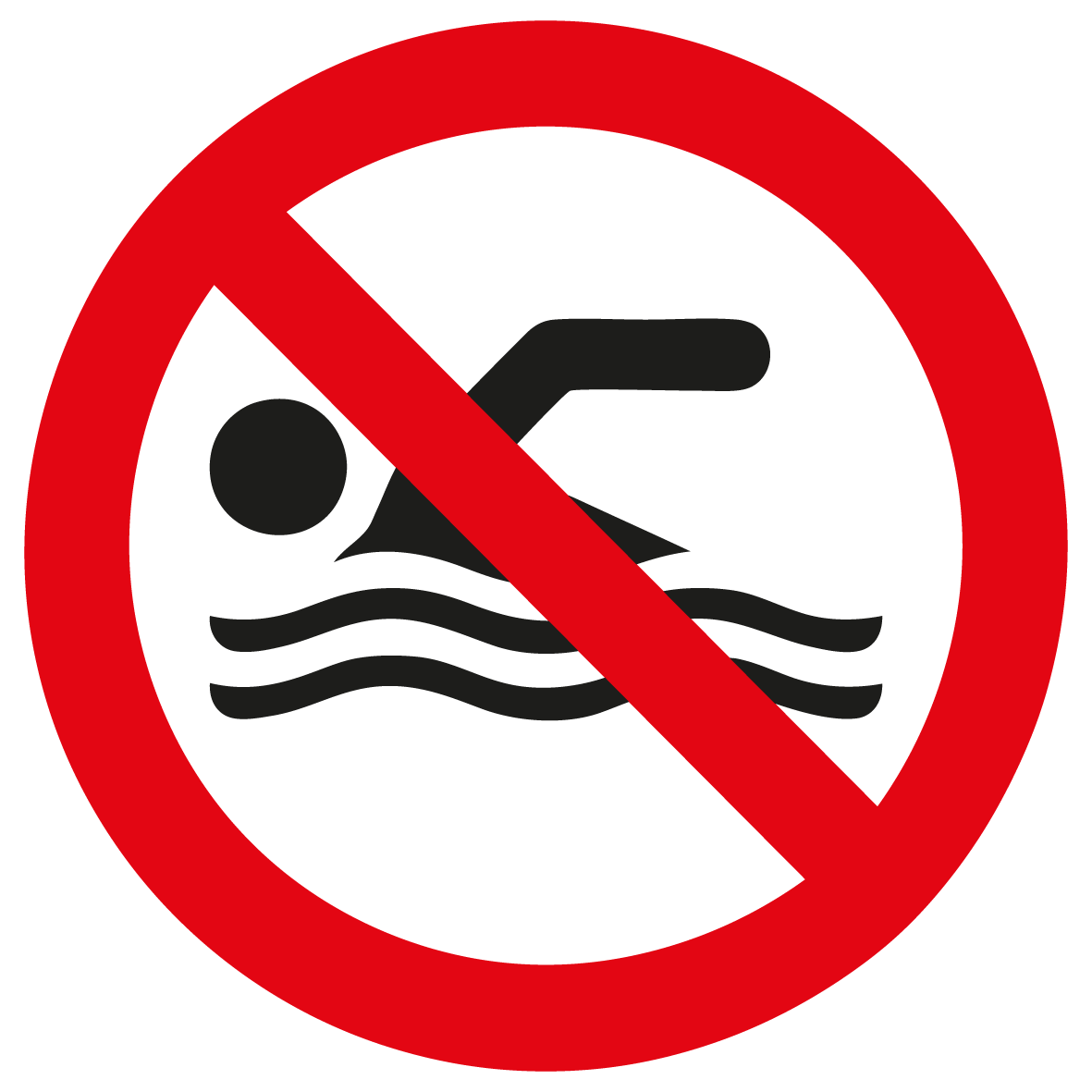 Verbotsschild - Schwimmen verboten