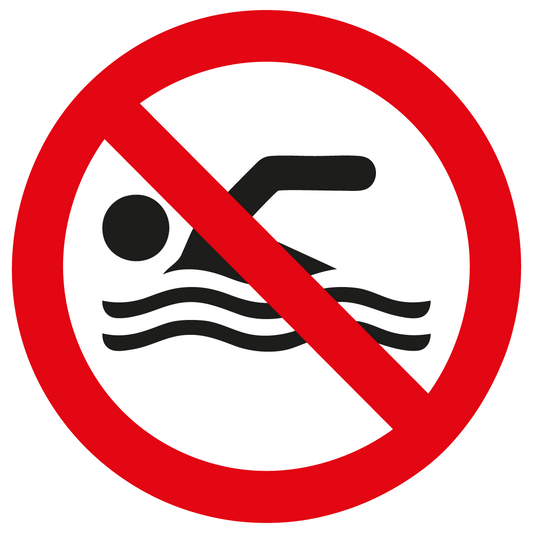 Verbotsschild - Schwimmen verboten