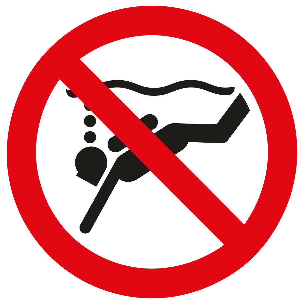 Verbotsschild - Geräte-Tauchen verboten