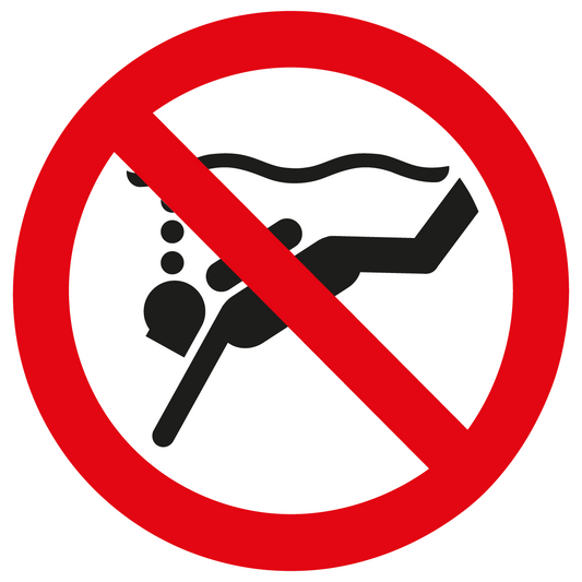 Verbotsschild - Geräte-Tauchen verboten