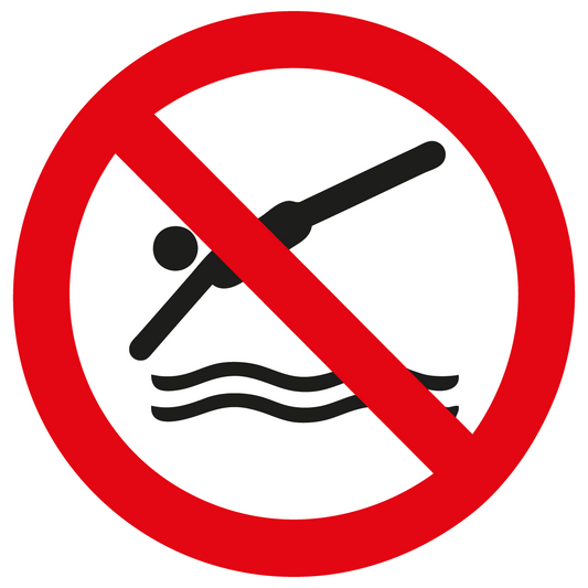 Verbotsschild - Kopfsprung verboten