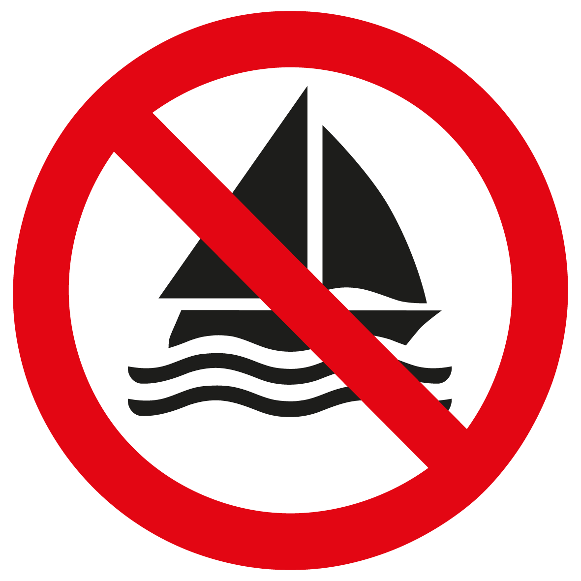 Verbotsschild - Segeln verboten