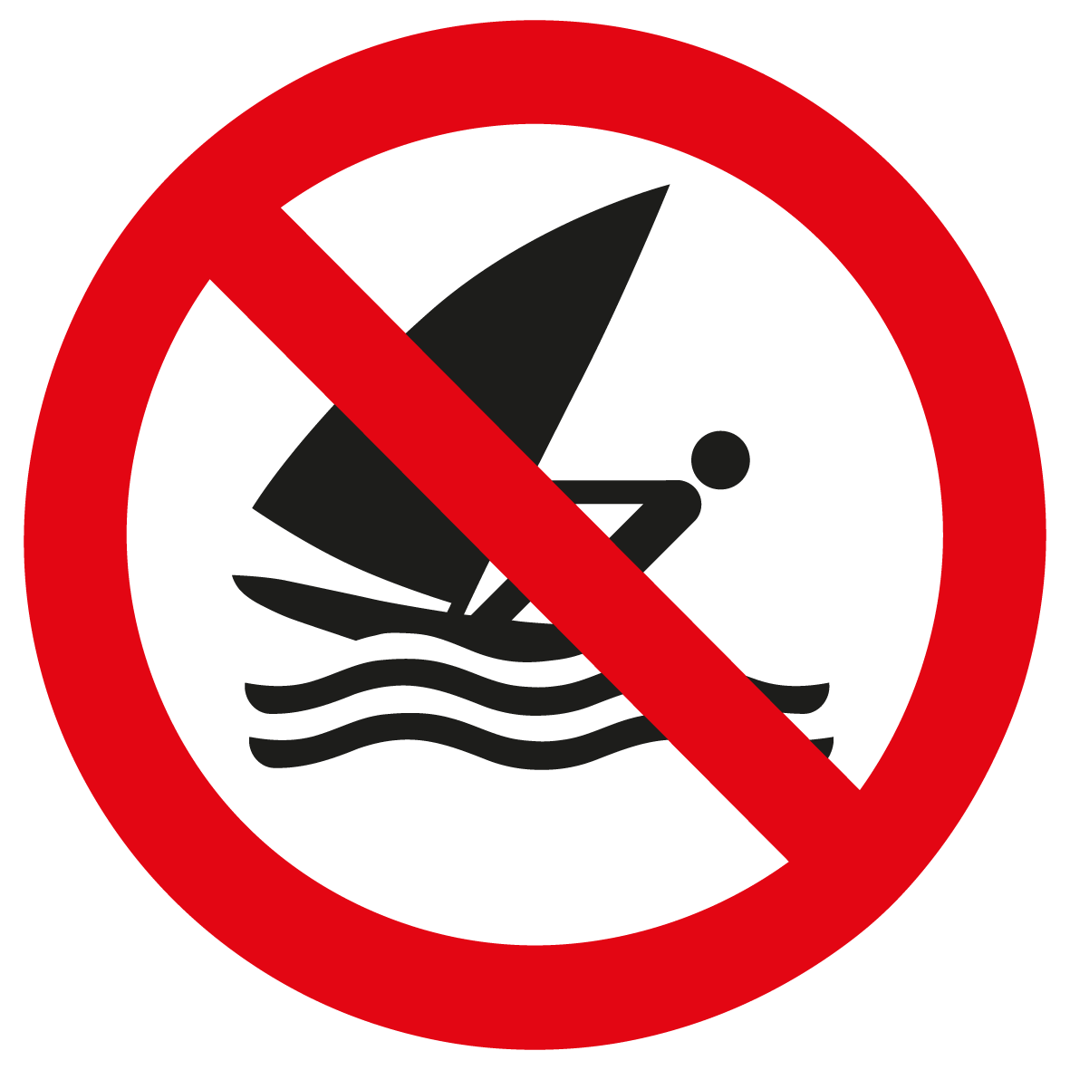 Verbotsschild - Windsurfen verboten