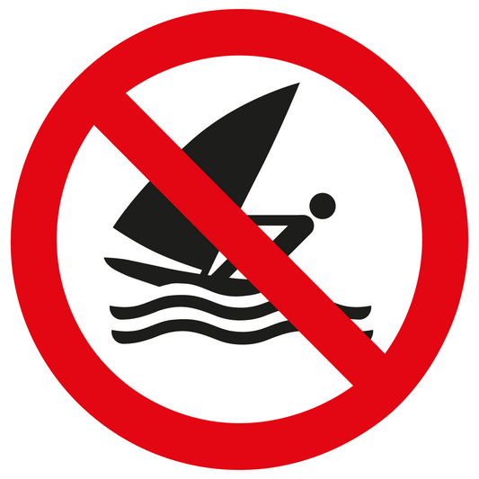 Verbotsschild - Windsurfen verboten