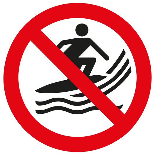 Verbotsschild - Surfen verboten