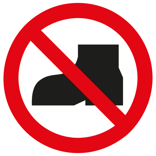 Verbotsschild - Tragen von Straßenschuhen verboten
