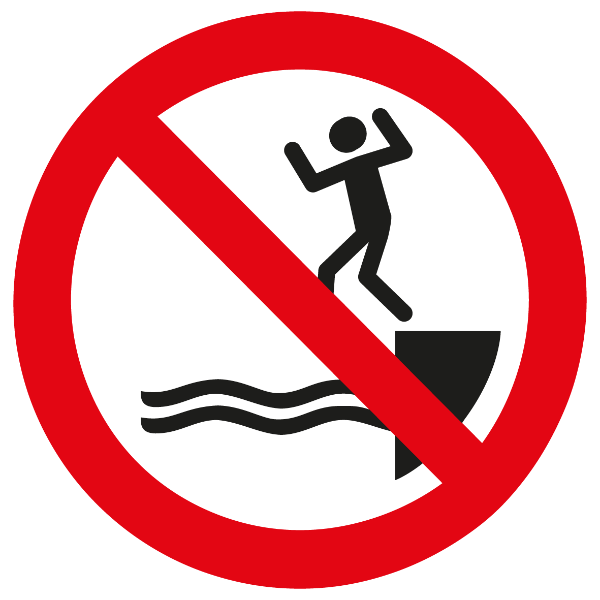 Verbotsschild - Ins Wasser springen verboten