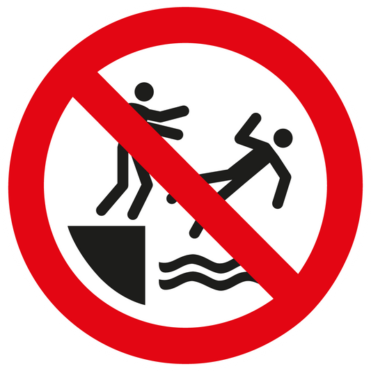 Verbotsschild - Ins Wasser schubsen verboten