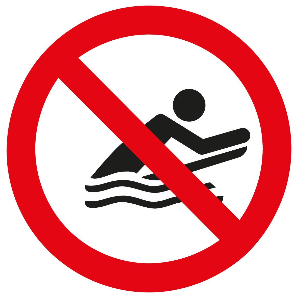 Verbotsschild - Surfen verboten
