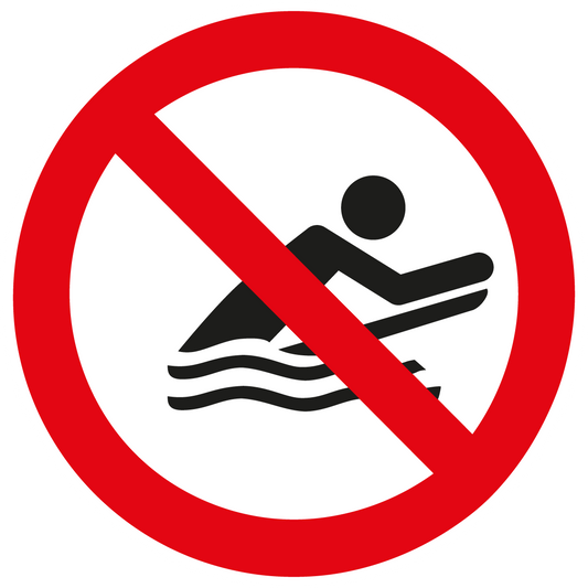 Verbotsschild - Surfen verboten