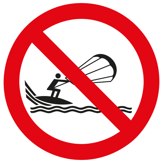 Verbotsschild - Kitesurfen verboten