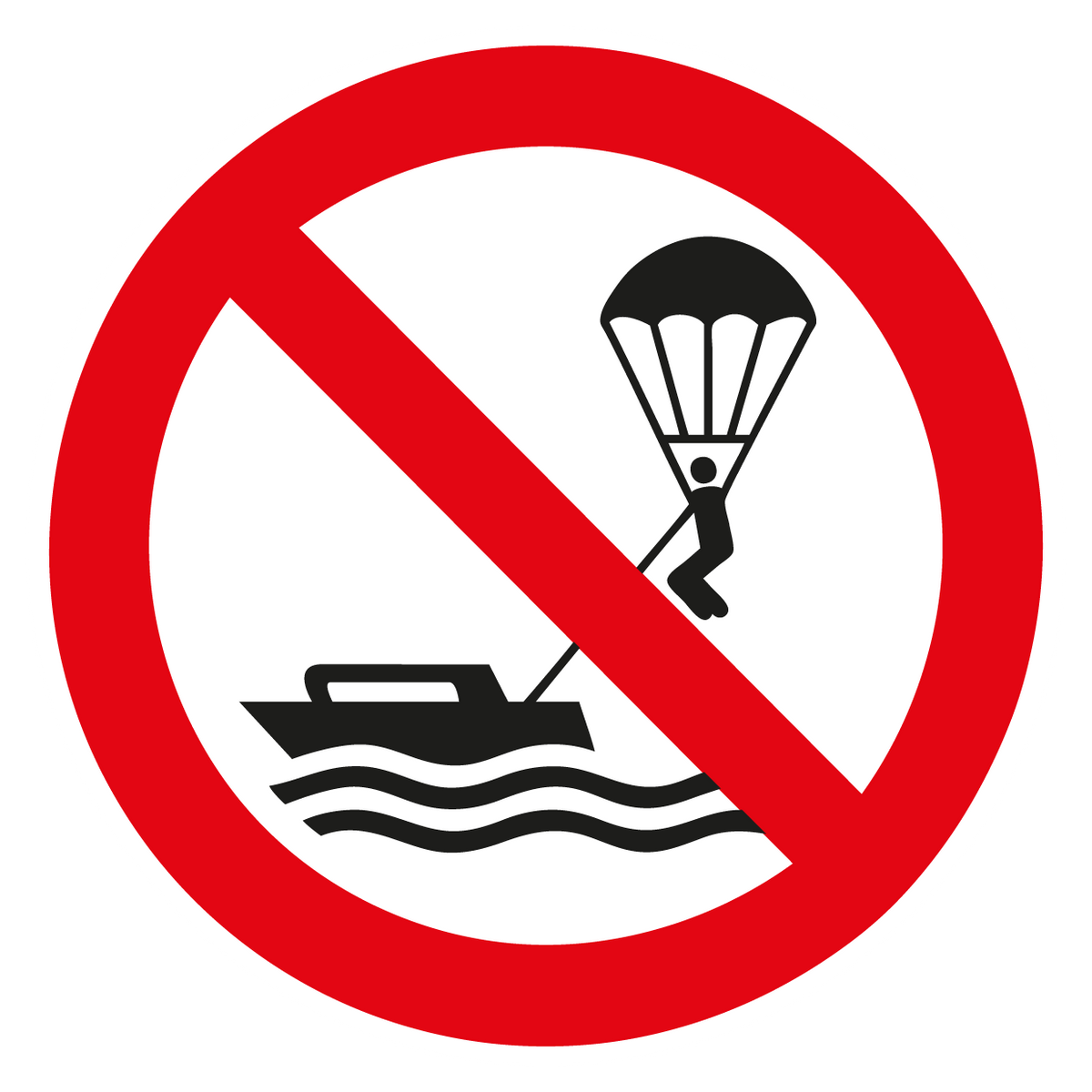 Verbotsschild - Parasailing verboten