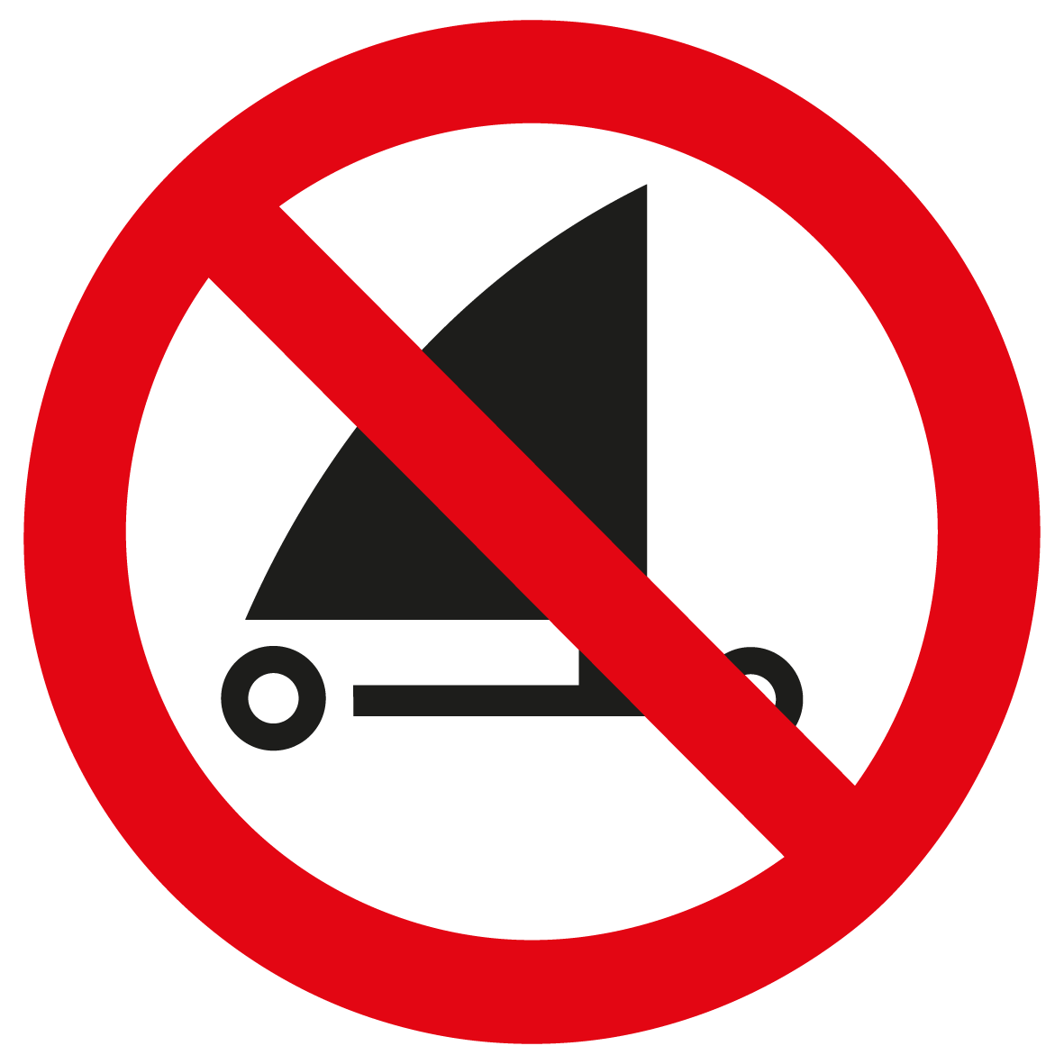 Verbotsschild - Strandsegeln verboten