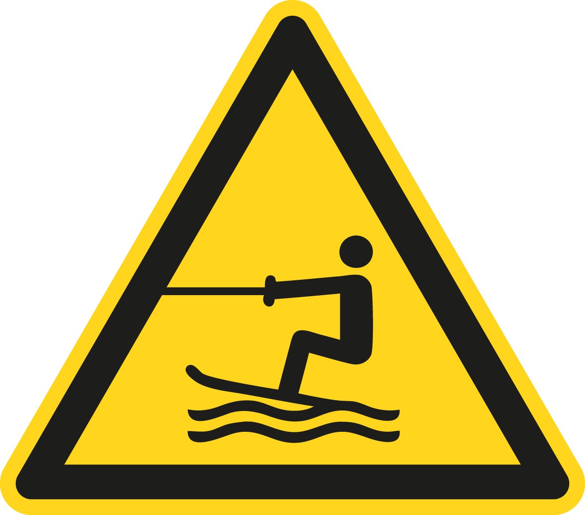 Warnschild - Warnung vor Wasserski-Bereich