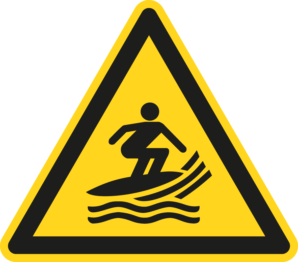 Warnschild - Warnung vor Surfern