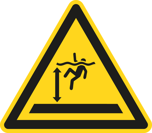 Warnschild - Warnung vor tiefem Wasser