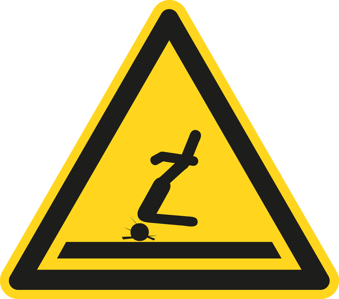 Warnschild - Warnung vor flachem Wasser