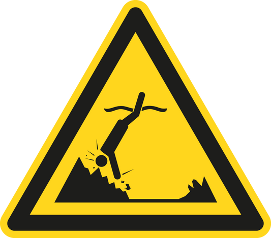 Warnschild - Warnung vor Objekten im Wasser