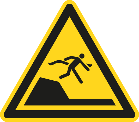 Warnschild - Warnung vor unmittelbarer Tiefenänderung