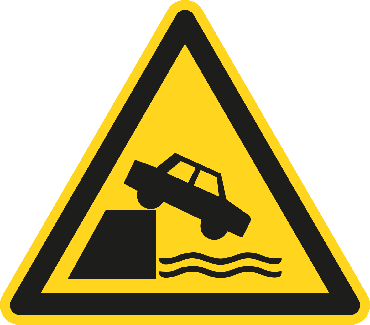 Warnschild - Warnung vor ungeschützten Kanten