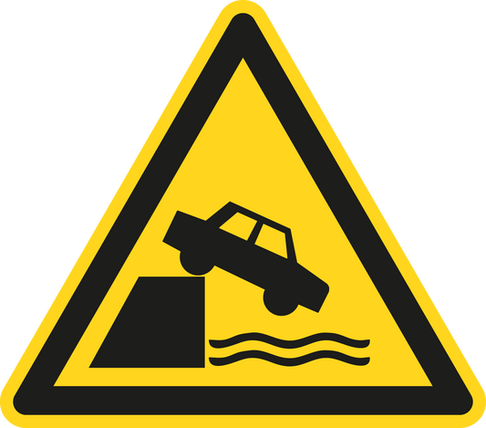 Warnschild - Warnung vor ungeschützten Kanten