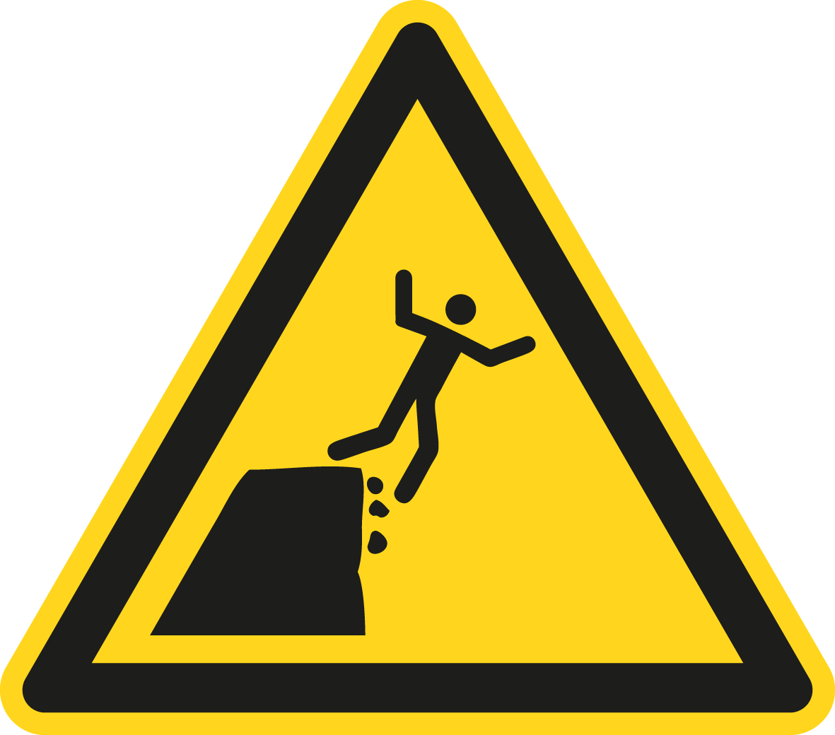 Warnschild - Warnung vor instabiler Kante