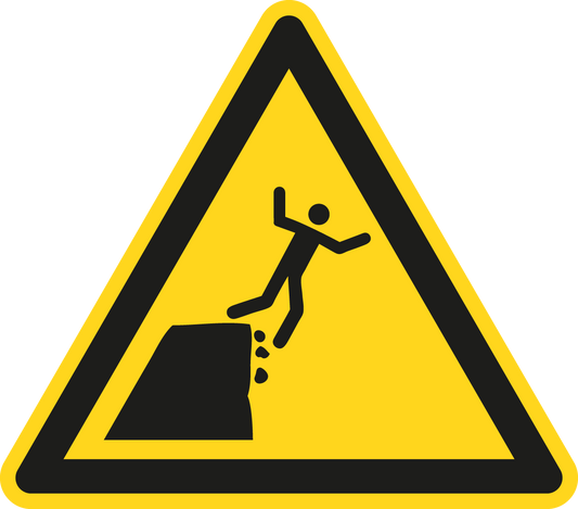 Warnschild - Warnung vor instabiler Kante