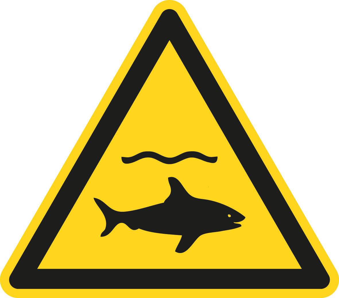 Warnschild - Warnung vor Haien