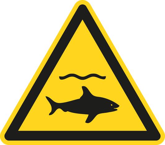 Warnschild - Warnung vor Haien