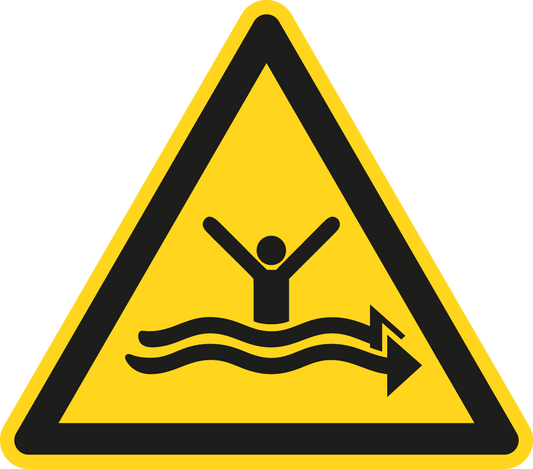 Warnschild - Warnung vor starker Strömung
