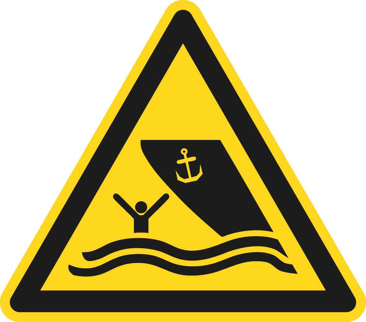 Warnschild - Warnung vor Schiffsverkehr
