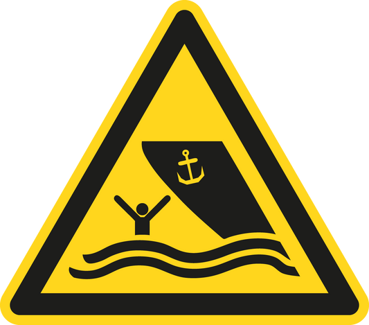 Warnschild - Warnung vor Schiffsverkehr