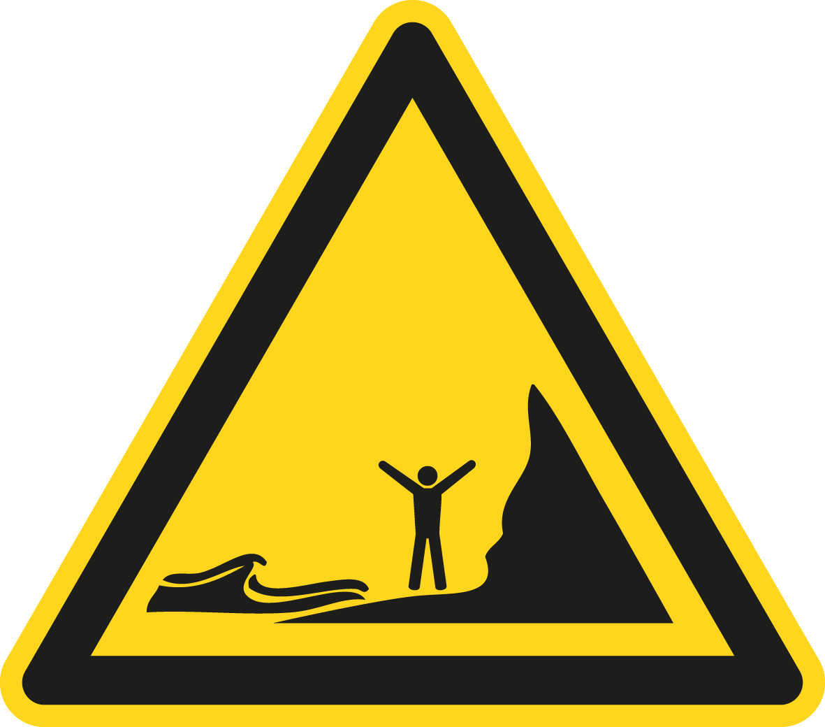 Warnschild - Warnung vor ankommenden Gezeiten