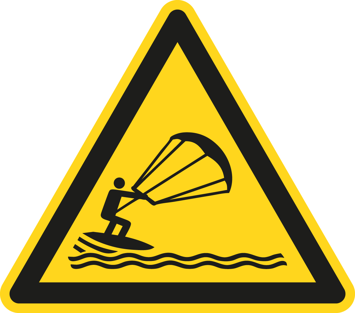 Warnschild - Warnung vor Kitesurfen