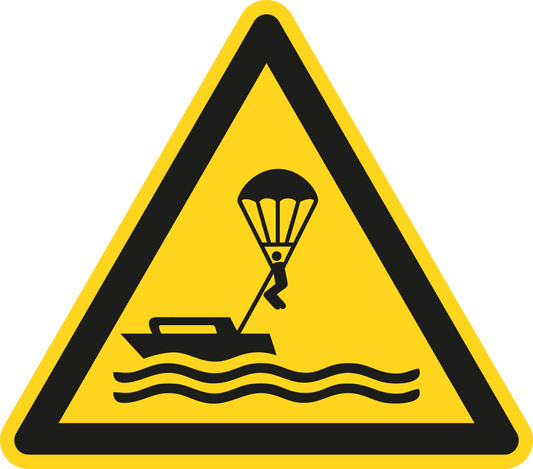 Warnschild - Warnung vor Parasailing