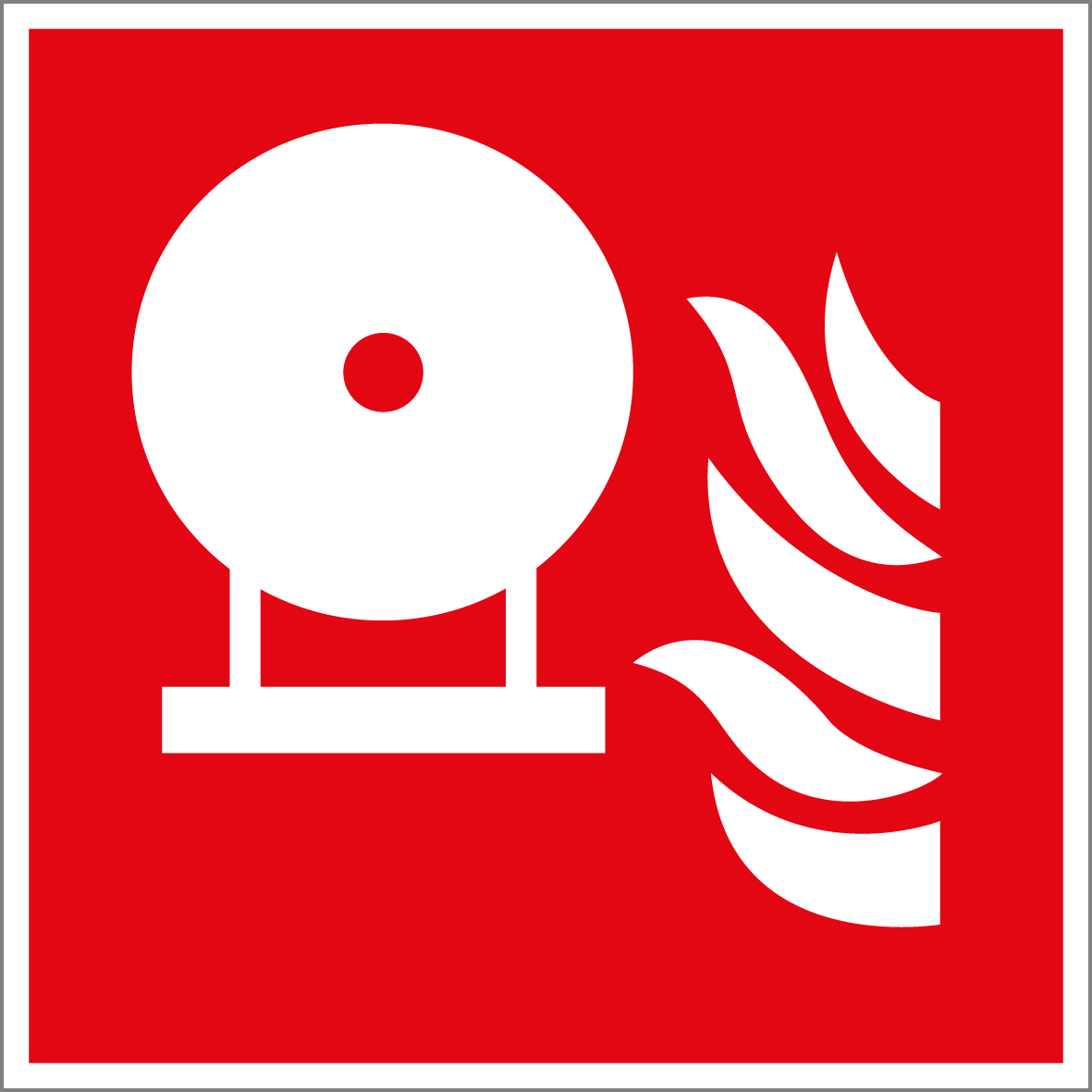 Brandschutzschild - Fest eingebaute Feuerlösch-Flasche