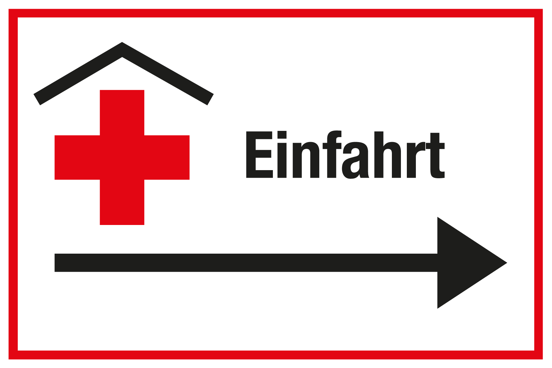 Krankenhaus- und Praxisschild - Einfahrt - Folie Selbstklebend - 20 x 30 cm