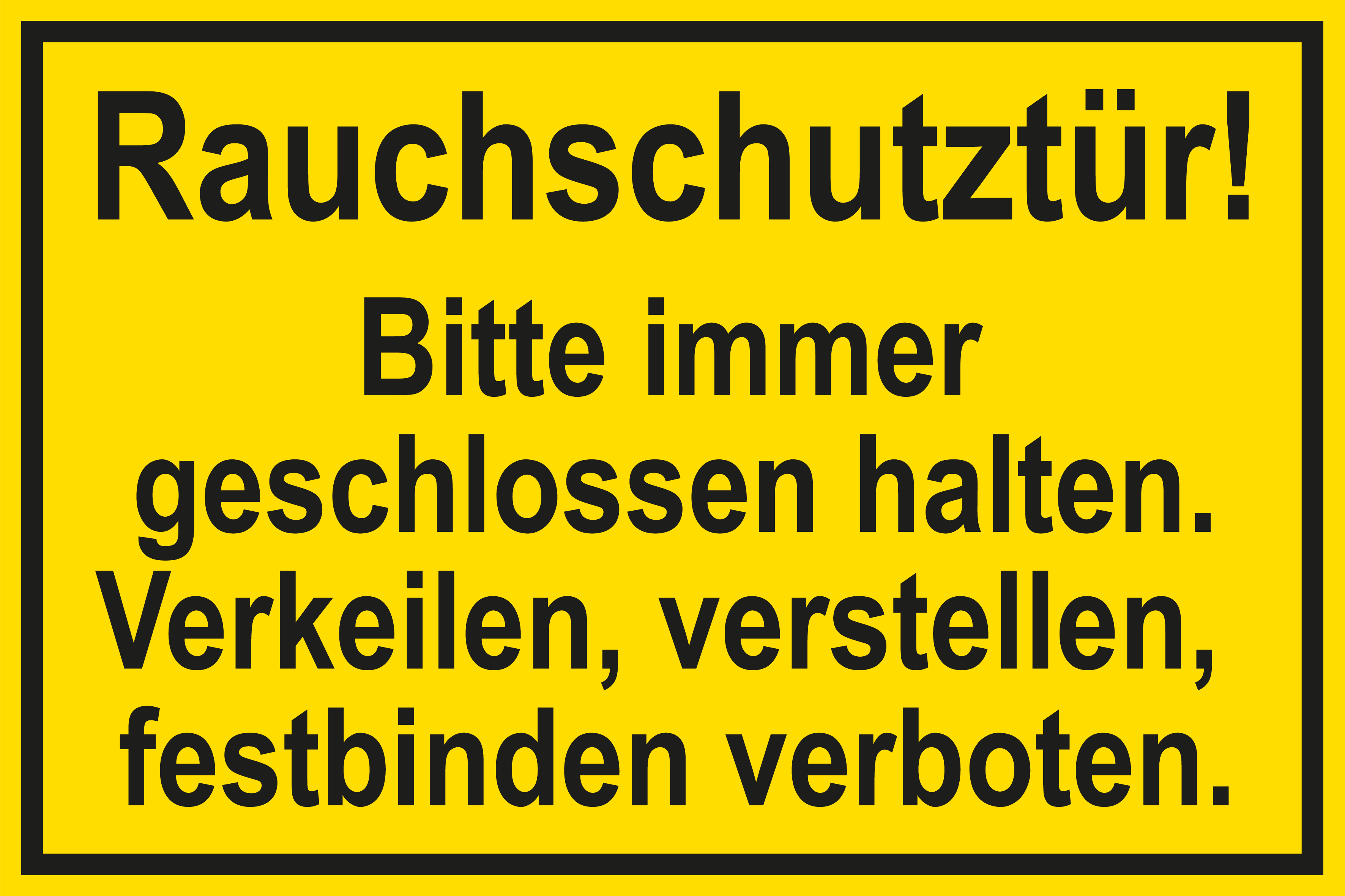 Schild für Gas- und Heizungsanlagen - Rauchschutztür - Folie Selbstklebend - 20 x 30 cm