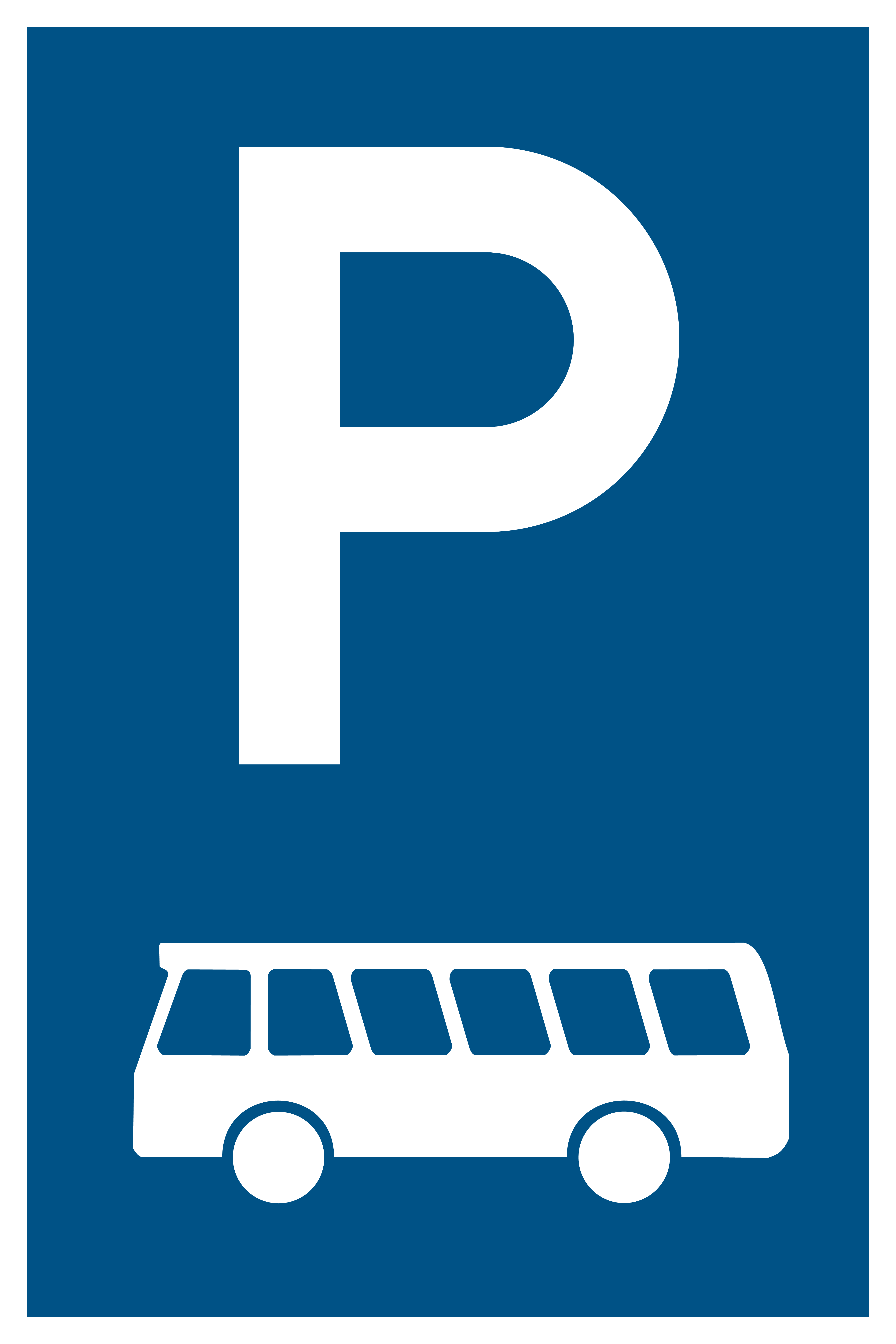 Parkplatzschild - Nur für Busse - Folie Selbstklebend  - 20 x 30 cm