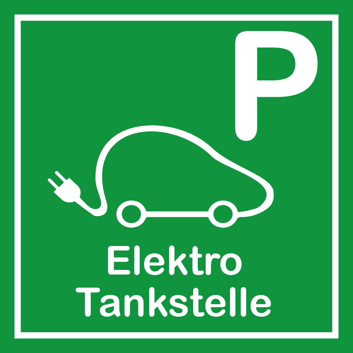 Schild für erneuerbare Energien - Parkplatz Elektro Tankstelle - Folie Selbstklebend - 5 x 5 cm