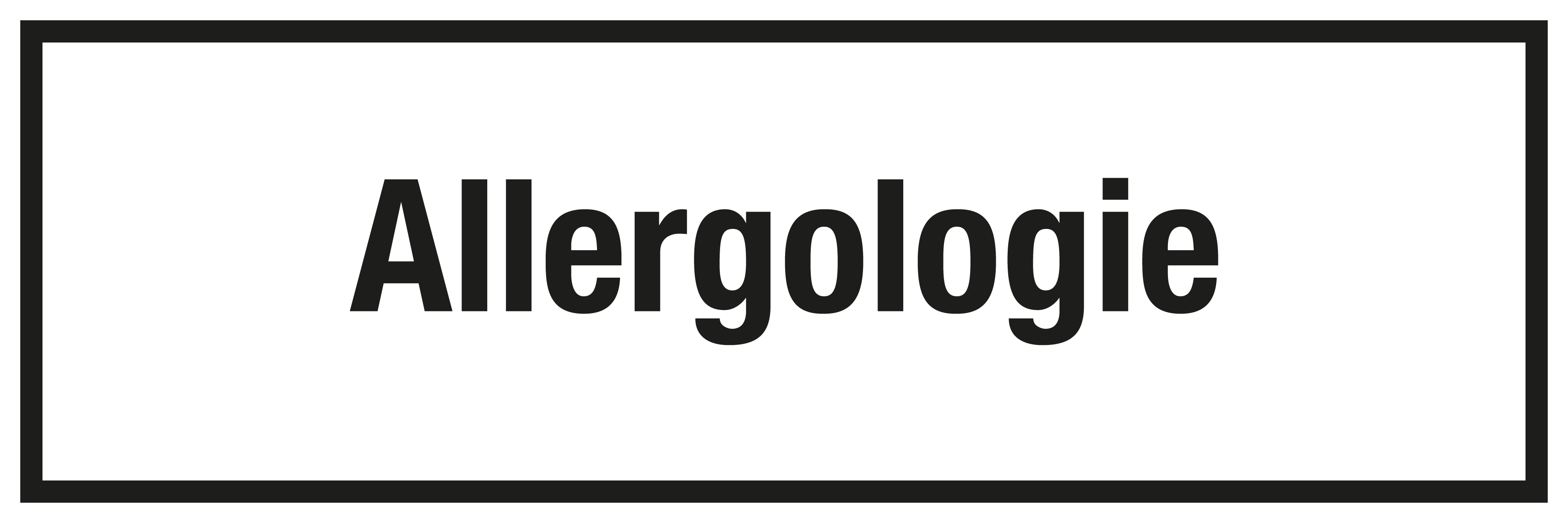 Krankenhaus- und Praxisschild - Allergologie - Folie Selbstklebend - 10 x 30 cm