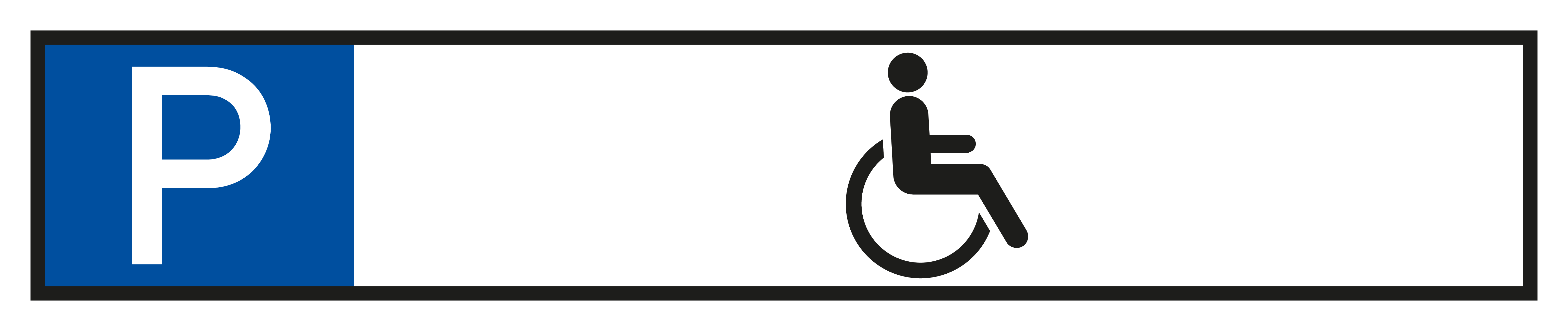 Parkplatzschild - Nur für Rollstuhlfahrer  - Folie Selbstklebend  - 11 x 52 cm