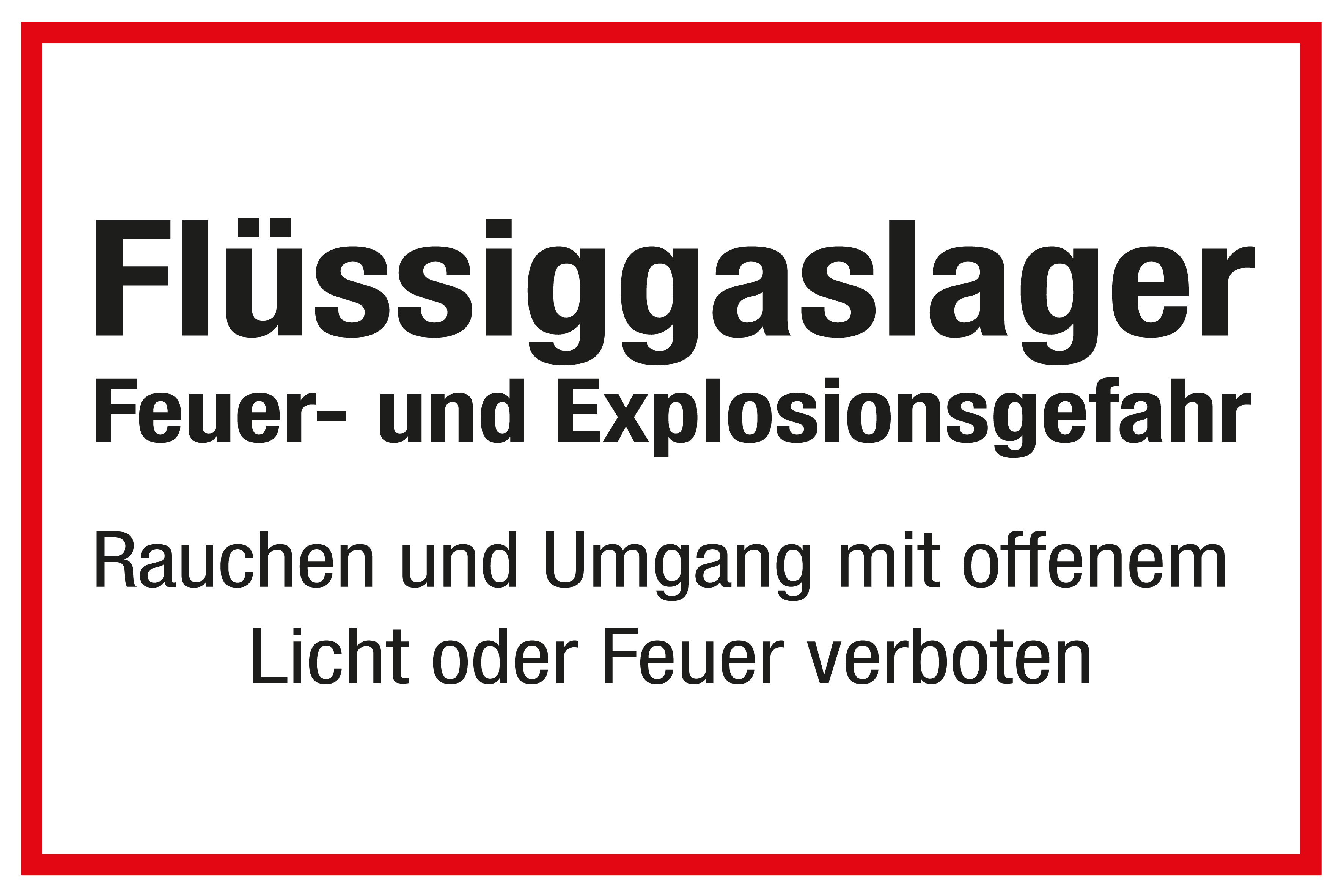 Schild für Gas- und Heizungsanlagen - Flüssiggaslager - Folie Selbstklebend - 20 x 30 cm